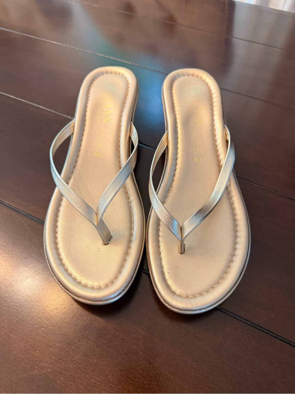Italian Shoemakers Metallic Gold Thong Sandals